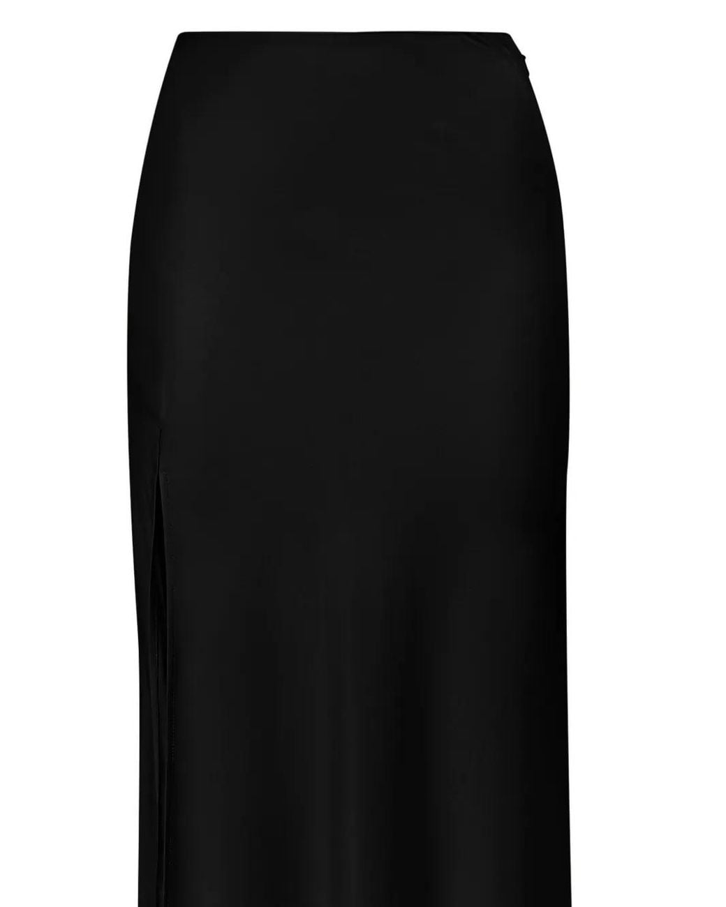 LAPOINTE Uitgesneden Midi-Rok in het Black