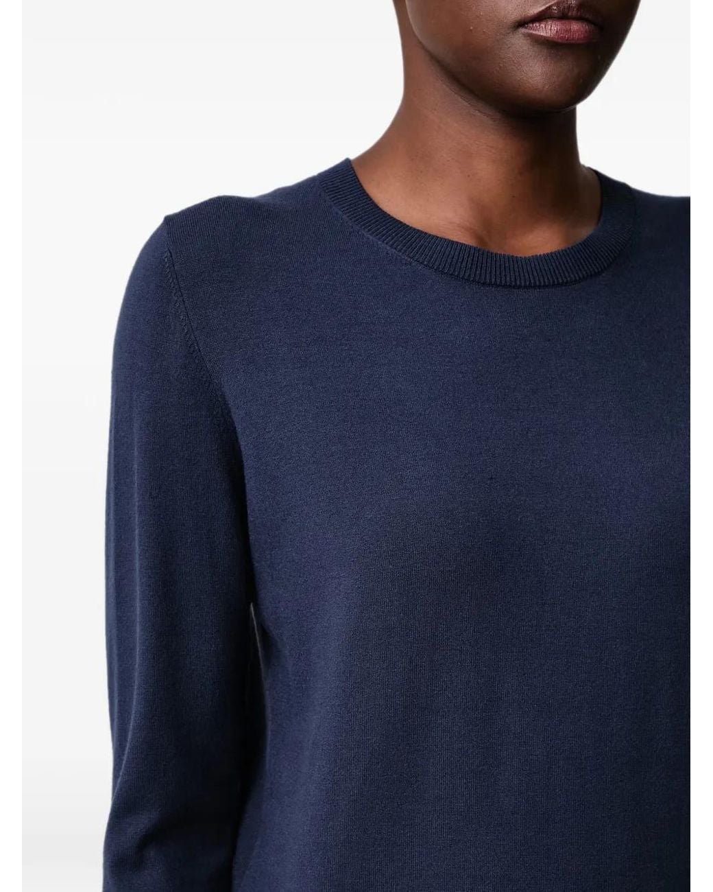 Sisley Blue Ribbed-Trim Sweater