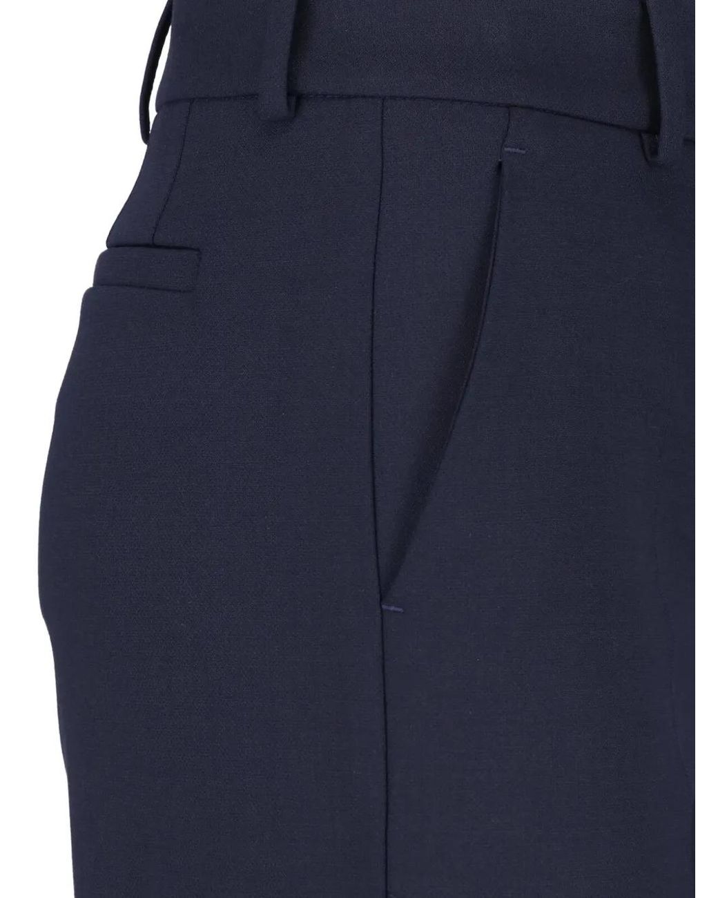 Incotex Blue Pressed-Crease Turn-Up Cuff Trousers