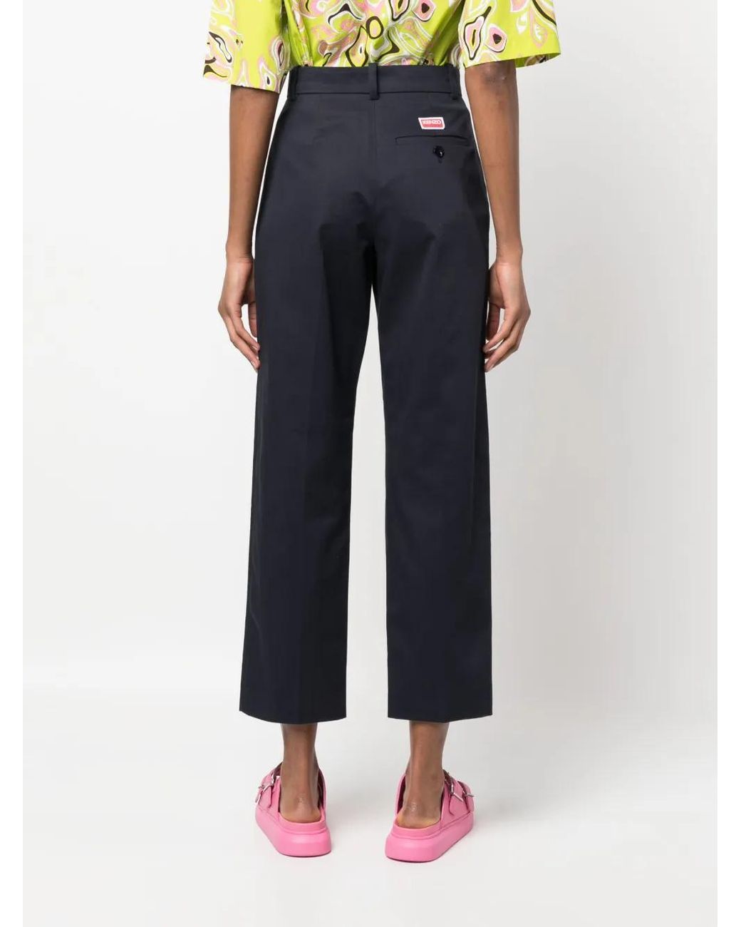 KENZO Blue Cropped Tailored Trousers