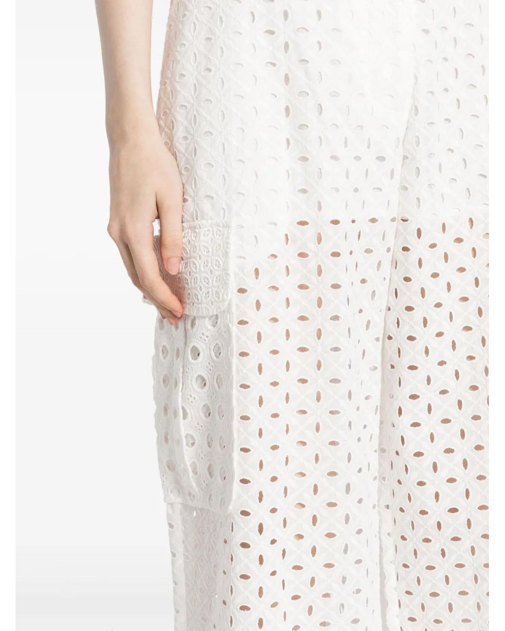 Zimmermann White Matchmaker Anglaise Cotton Trousers