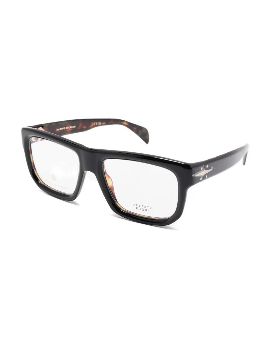 David Beckham Brown Rectangle-Frame Glasses