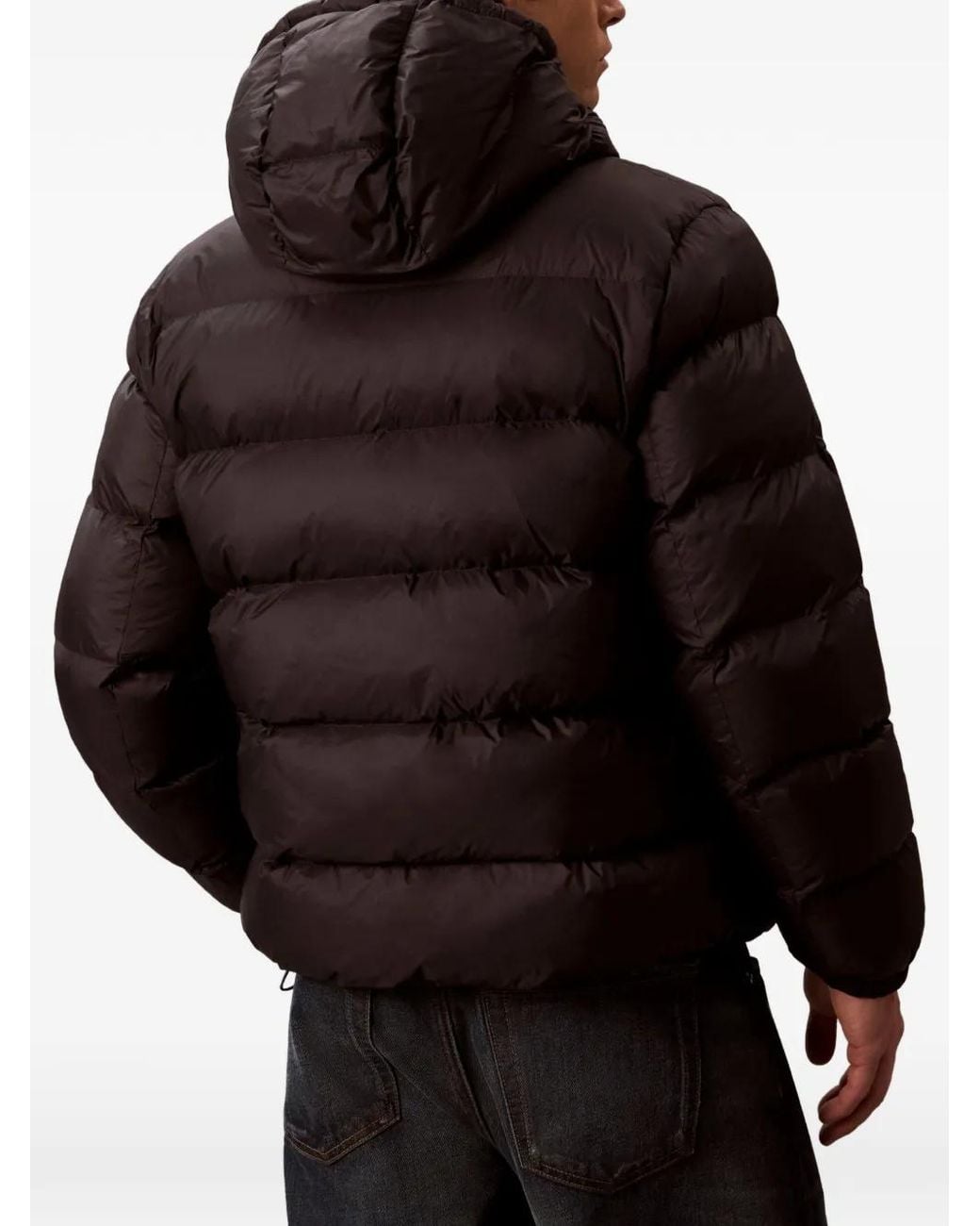 Calvin Klein Black Logo-Print Puffer Jacket for men