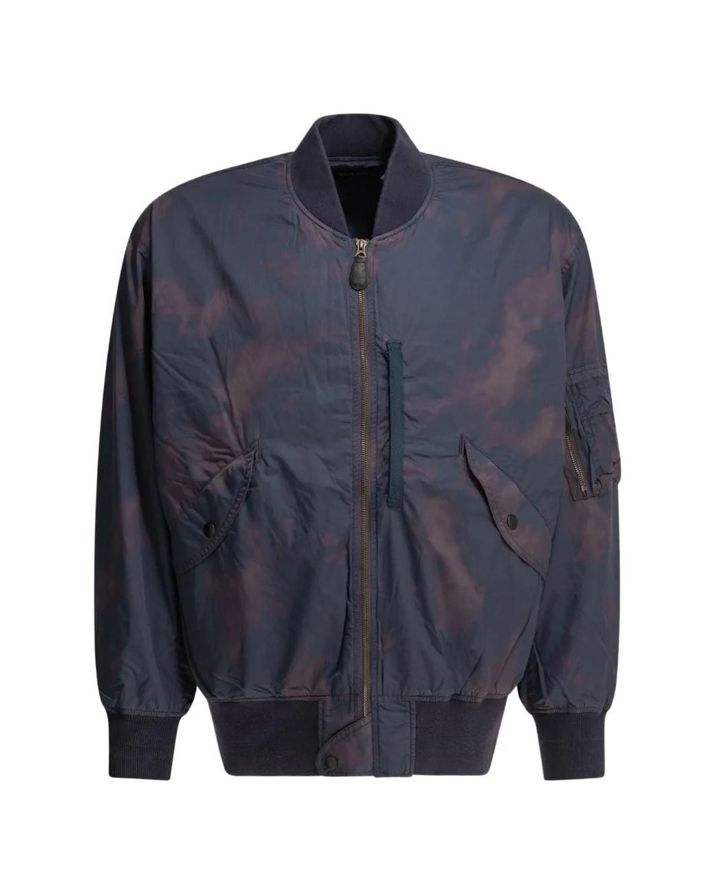 Beams Plus Blue Veste Bomber Zippée Mil Flight À Motif Tie Dye for men