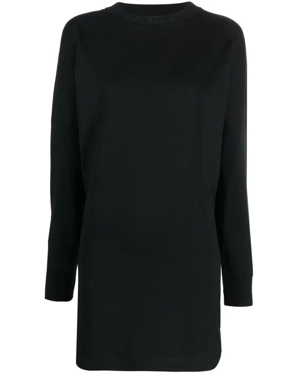 Palm Angels Black Glitter-logo Jumper Dress