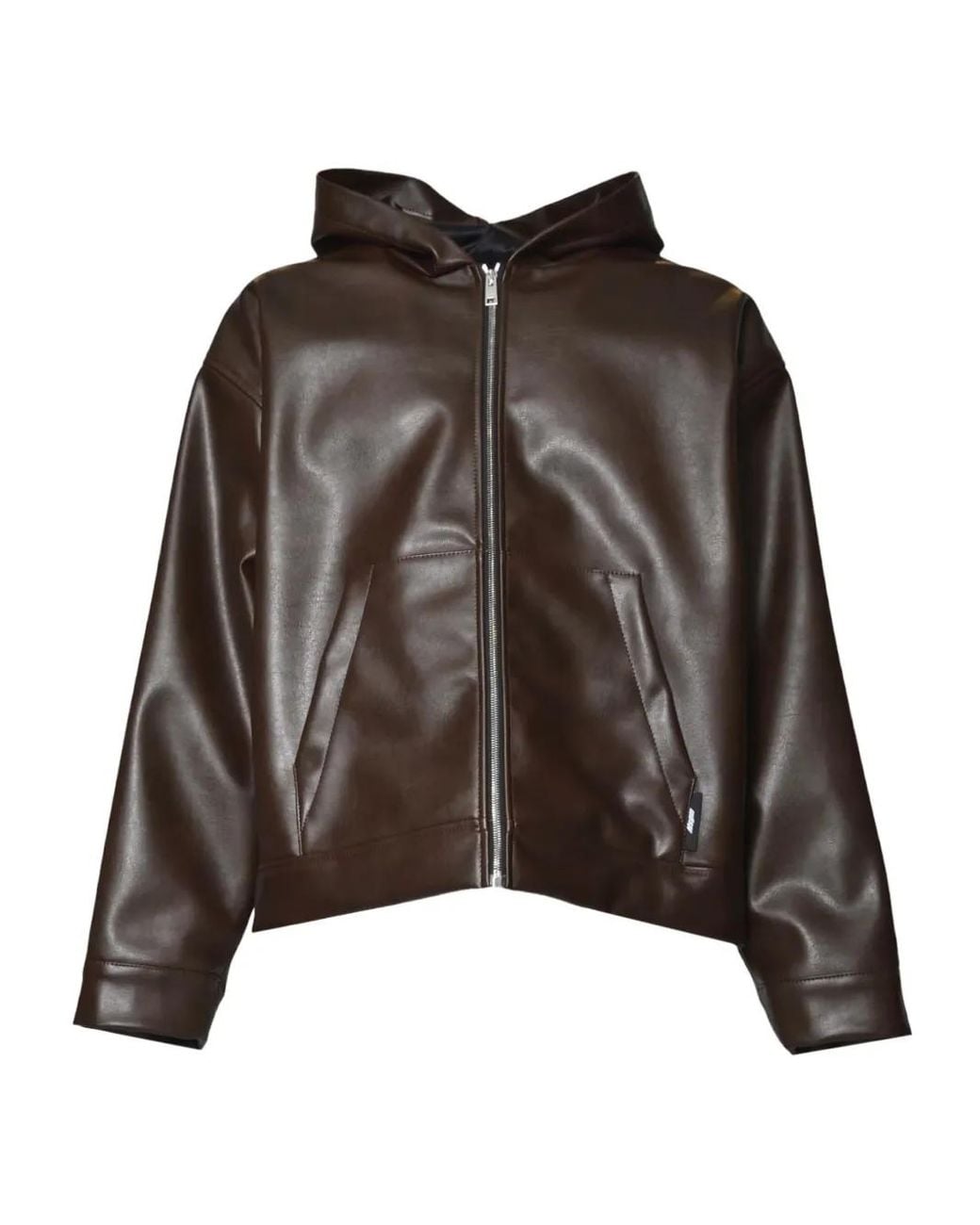 MSGM Brown Hooded Zip Jacket for men