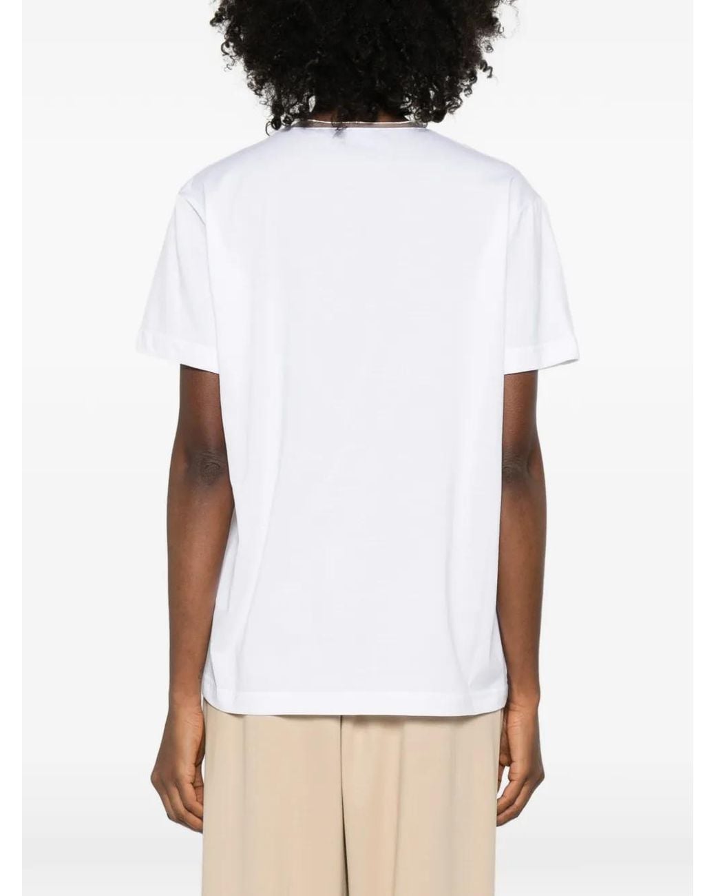 Fabiana Filippi White V-Neck T-Shirt