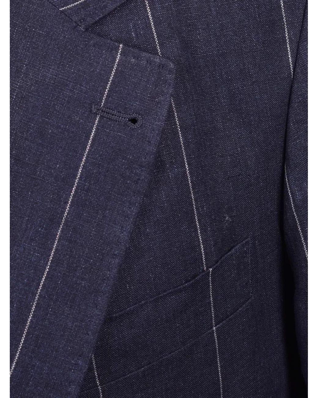 Brunello Cucinelli Blue Striped Suit for men