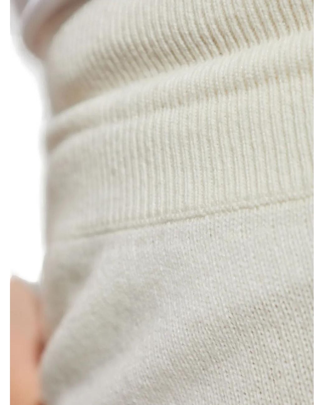 Fabiana Filippi Gray Ribbed-Knit Drawstring Trousers