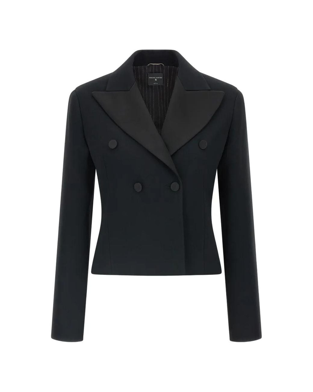 Ermanno Scervino Blue Double-Breasted Tuxedo Blazer