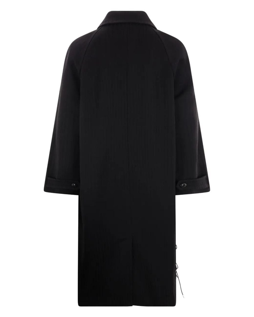 NAMACHEKO Black Wool Single-Breasted Coat for men
