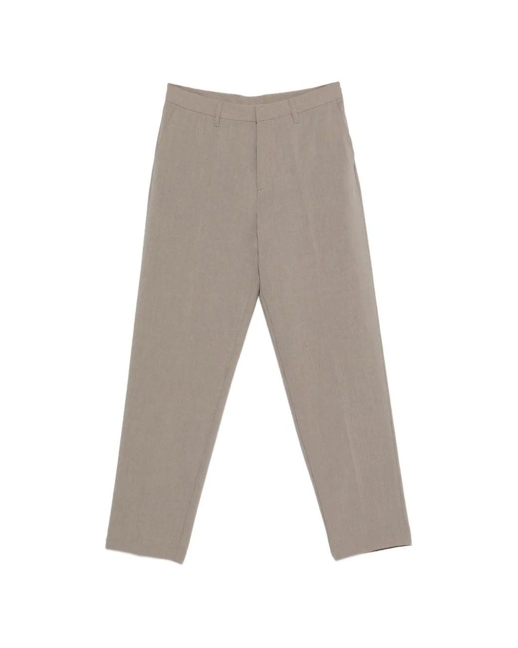 Emporio Armani Gray Straight Trousers for men