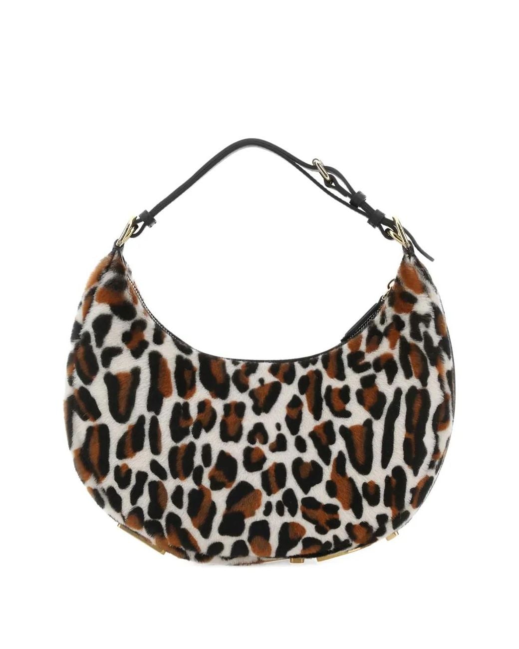 Fendi White Small Graphy Leopard-Print Shoulder Bag