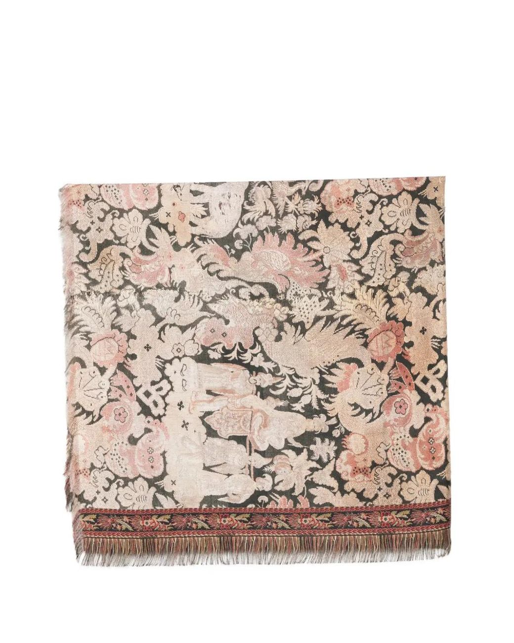 Pierre Louis Mascia Natural Jacquard-Knit Fringed Scarf