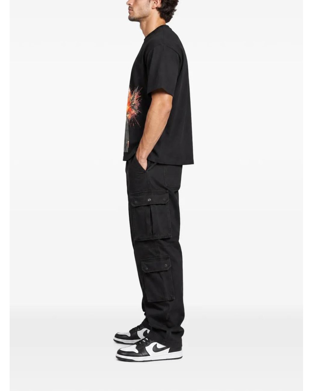 Melt Black Graphic-Print T-Shirt for men