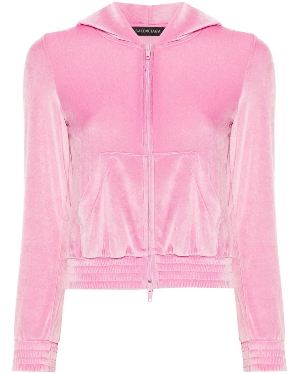Balenciaga Pink Bb Paris Zip-Up Hoodie