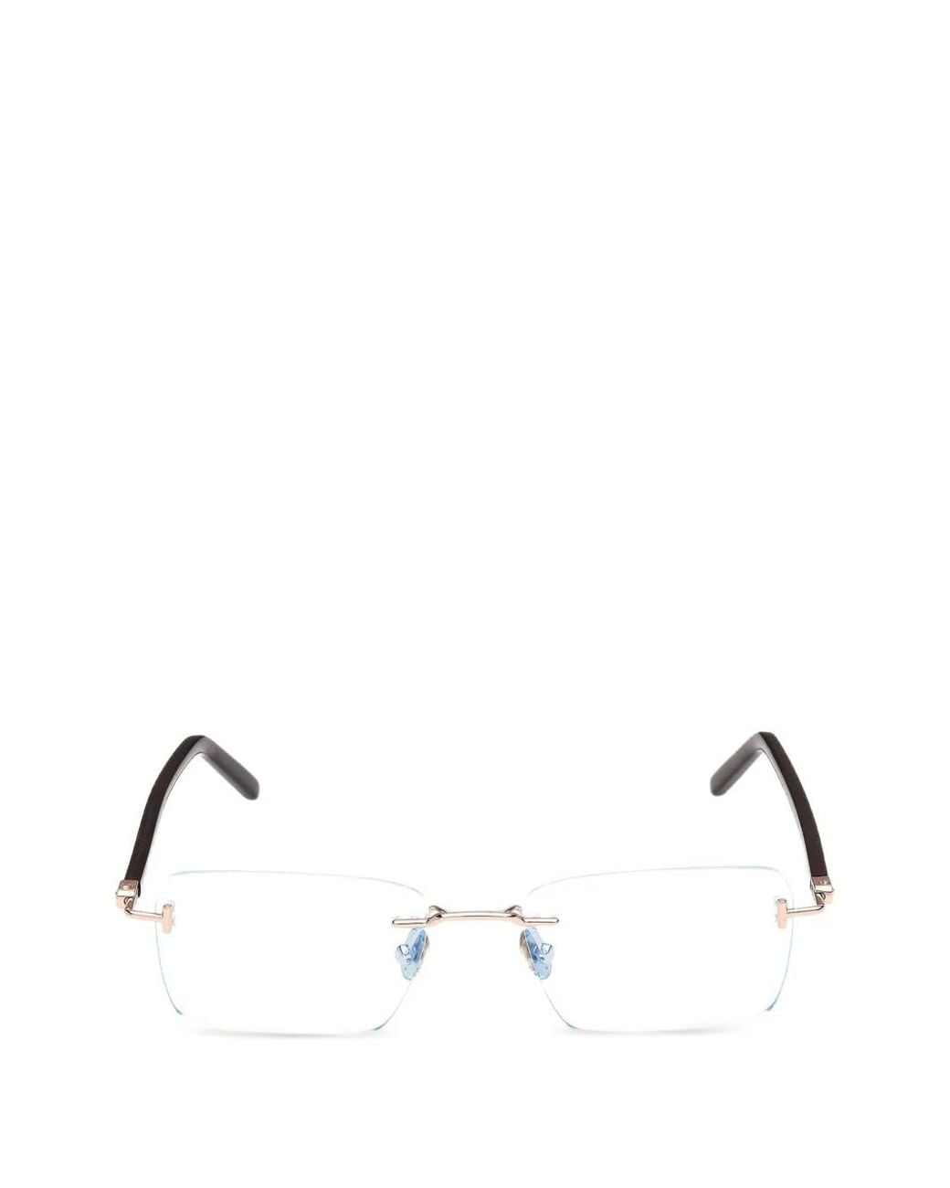 Tom Ford Natural Rimless Rectangle-Frame Glasses for men