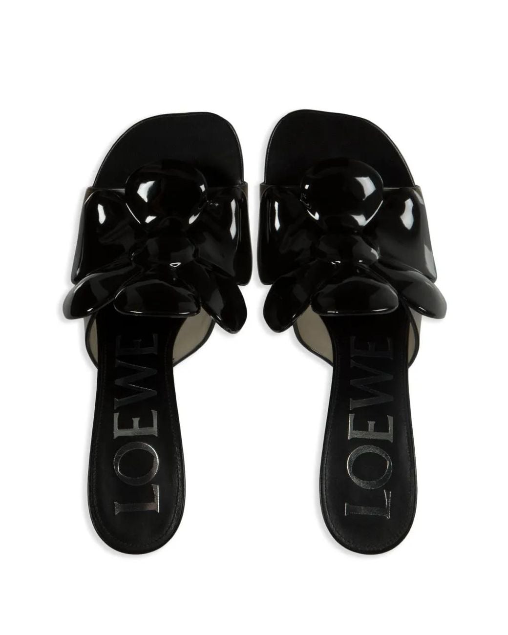 Loewe Black 90Mm Petal Flower Sandals