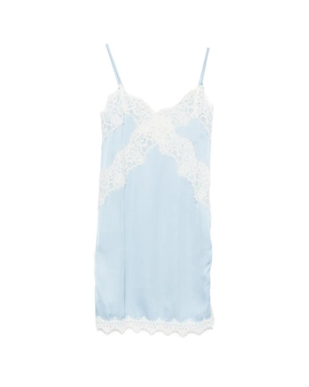 ViCOLO Blue Lace-Trim Top