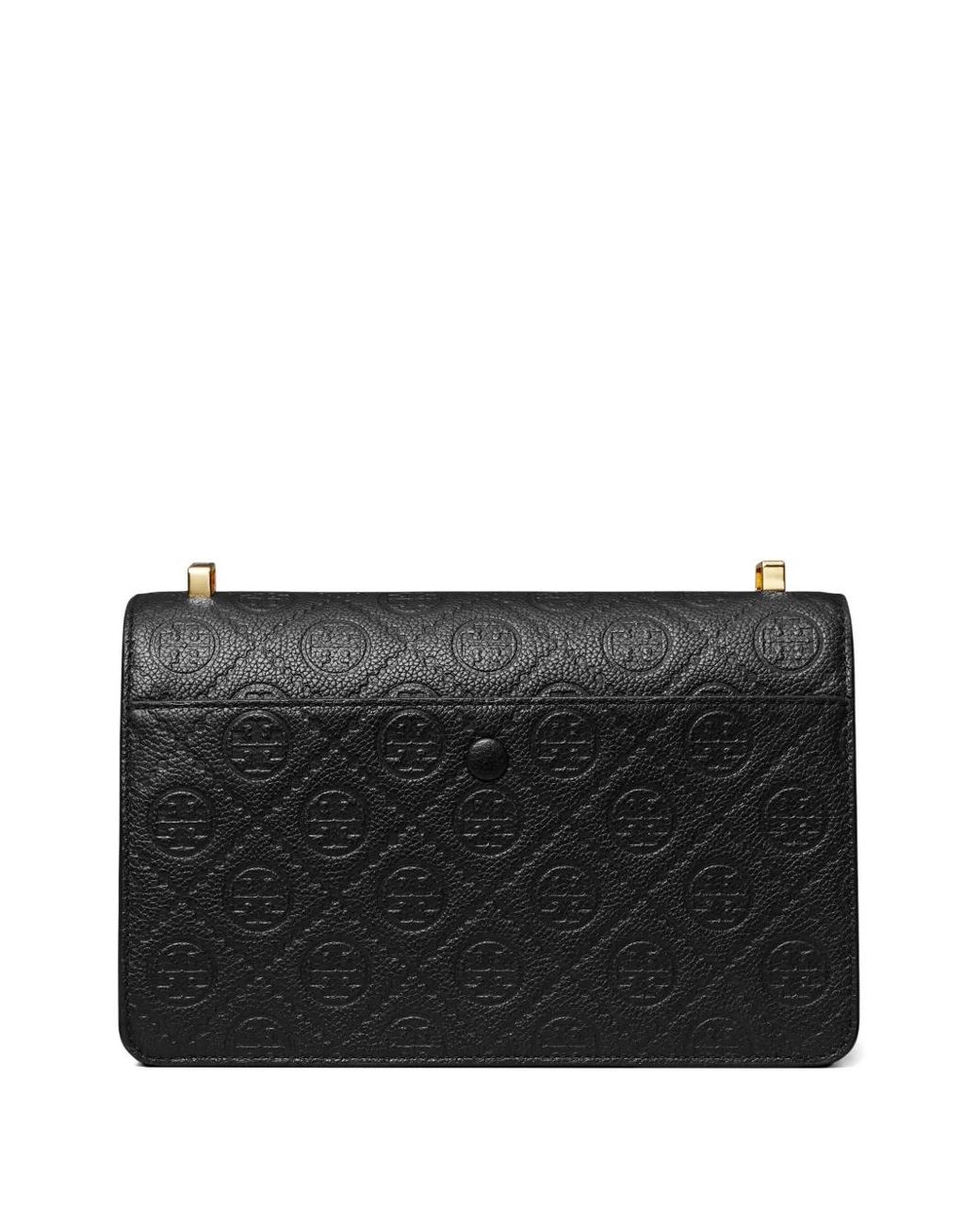 Tory Burch Black T-Monogram Embossed Leather Shoulder Bag