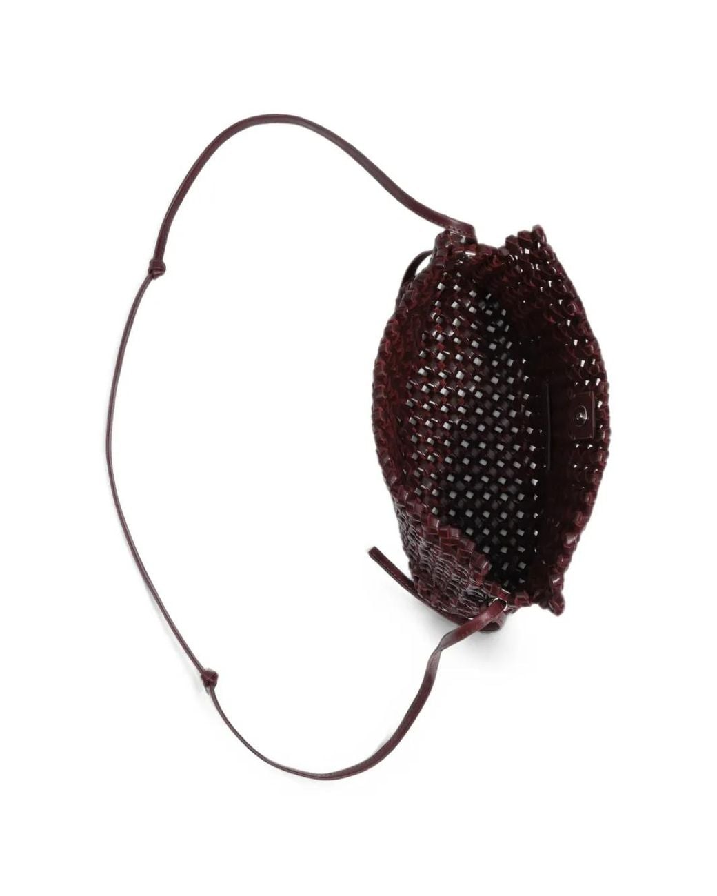 Bimba Y Lola Brown Small Burgundy Plaited Leather Crossbody Bag