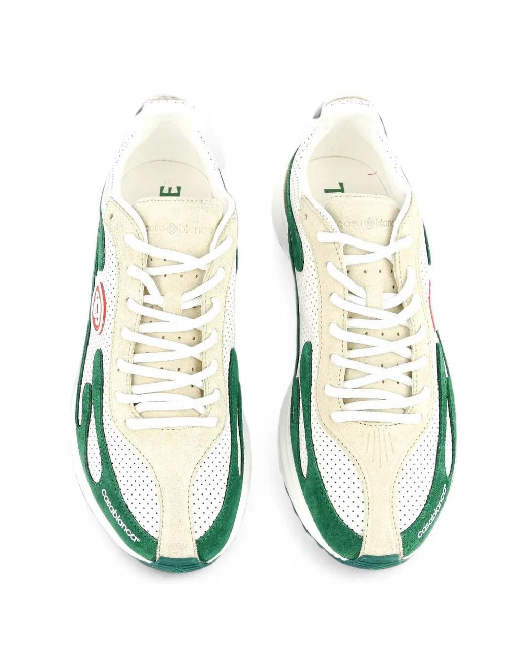 Casablanca Green Stade Logo-Patch Low-Top Sneakers for men