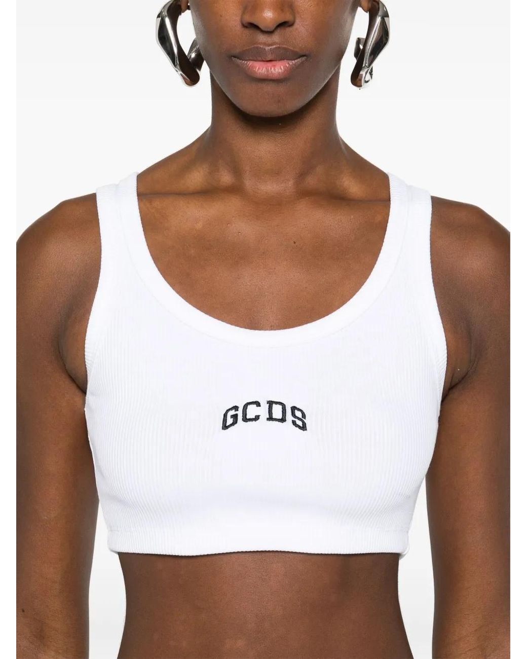 Top Tipo Sujetador Con Logo Gcds de color White