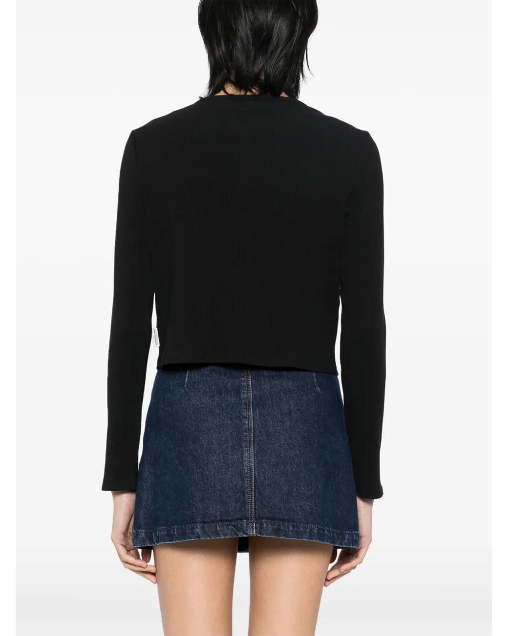 Chocoolate Black Logo-Embroidered Top