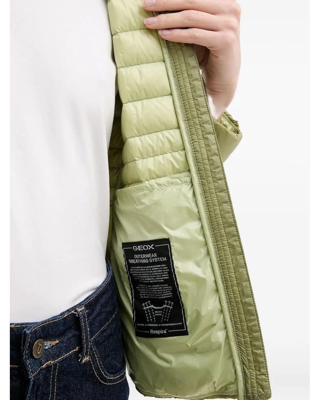 Geox Green Jaysen Quilted Hooded Jacket