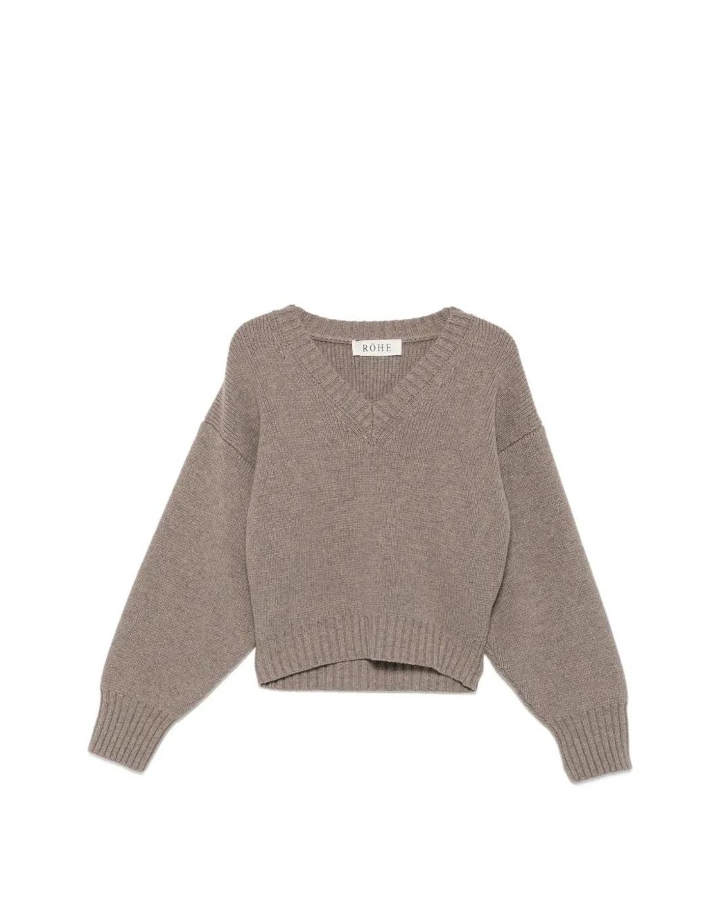 Rohe Brown Sculptural V-Neck Sweater