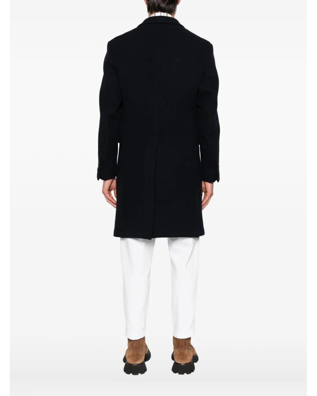 Eleventy Blue Double-Breasted Button Coat for men