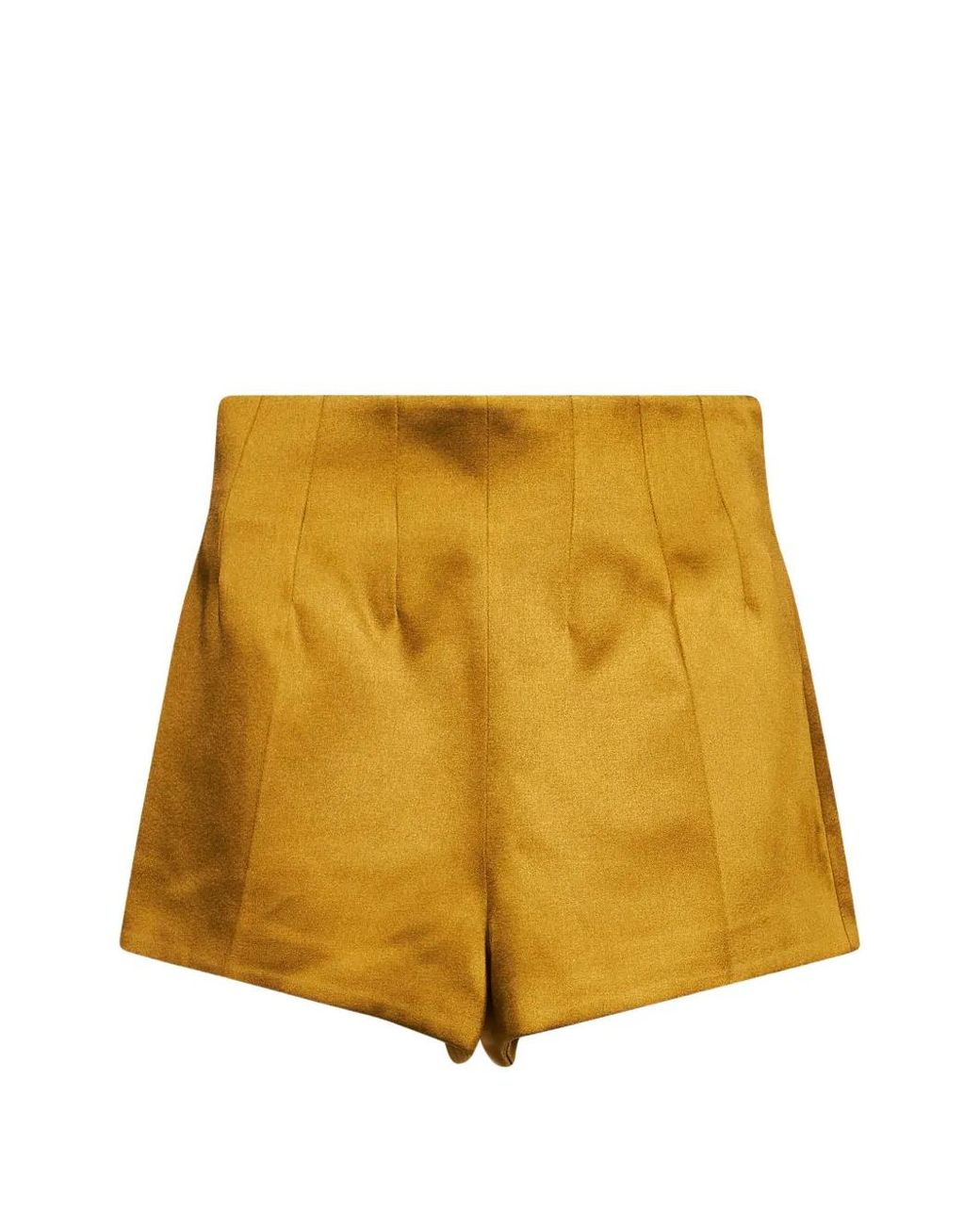 retroféte Yellow High-Waisted Pleated Shorts