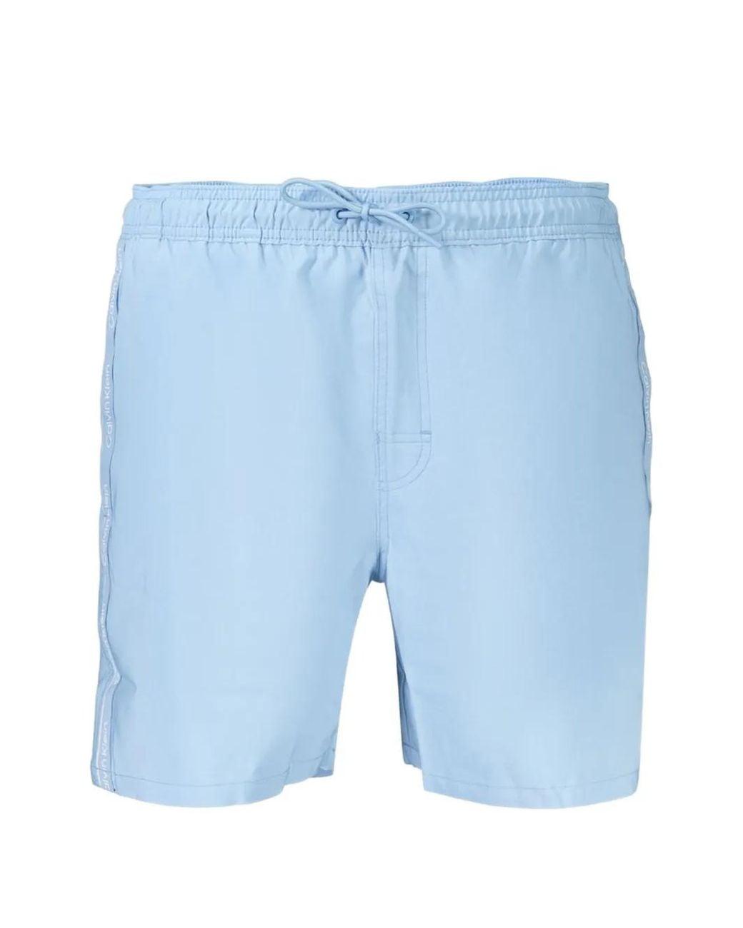 Calvin Klein Blue Core Logo-Tape Drawstring Swim Shorts for men