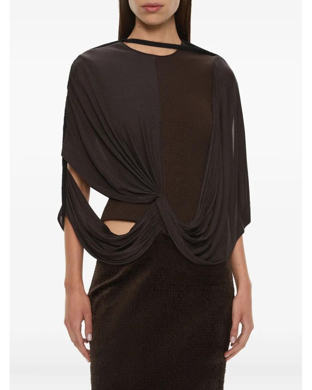 Christopher Esber Black Collision Cut-Out Midi Dress