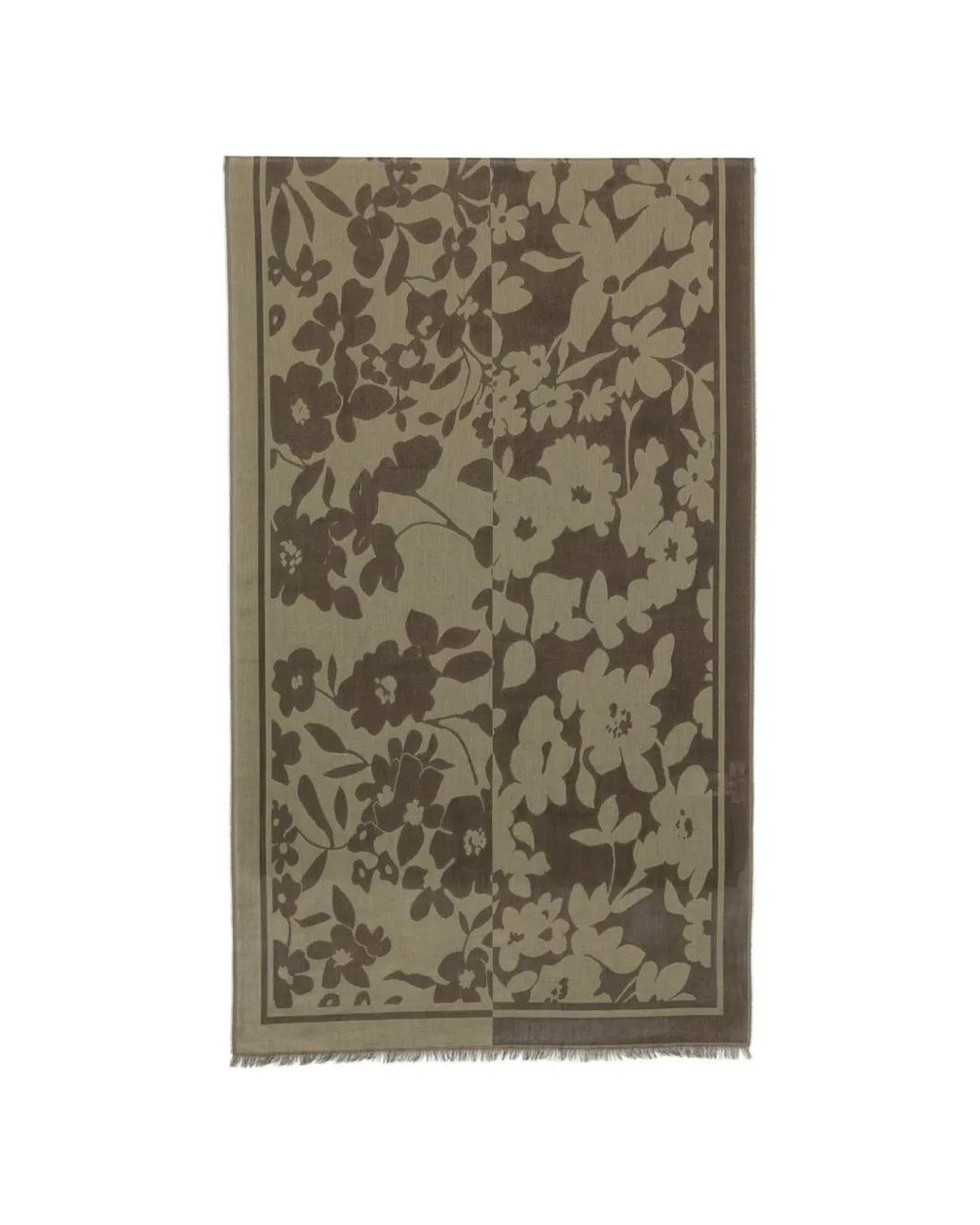 Marc O' Polo Green Floral-Print Scarf