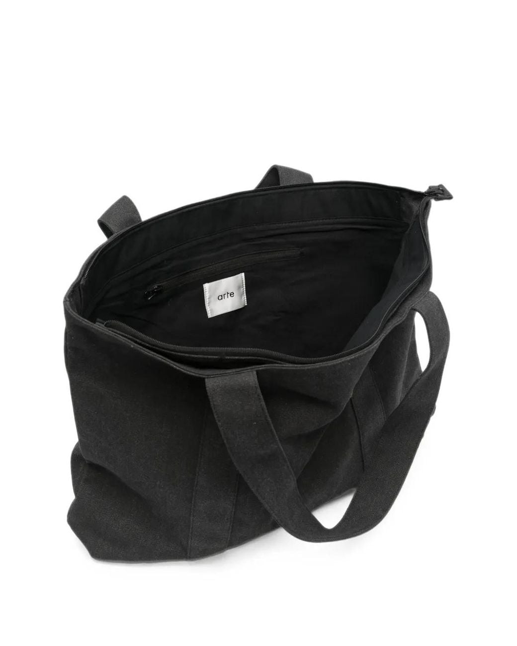Arte' Black Logo-Embroidered Tote Bag for men