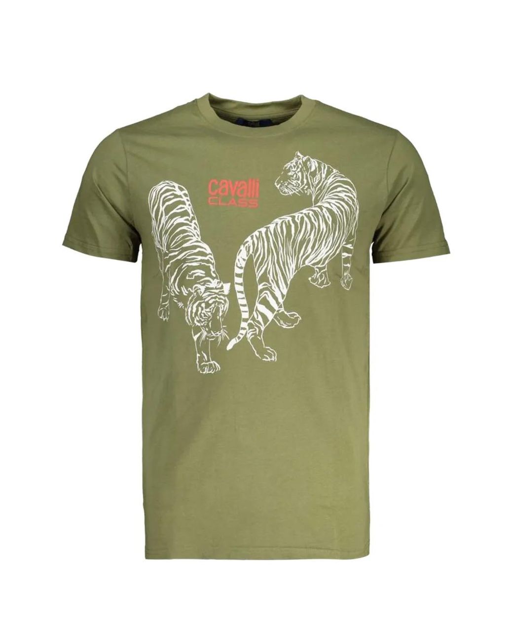 Roberto Cavalli Green T-Shirt À Imprimé Graphique for men