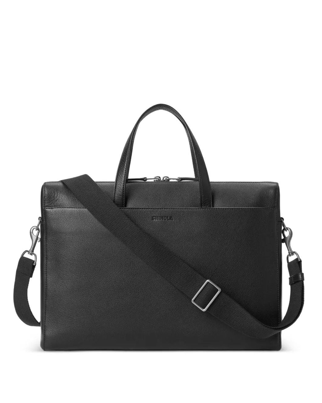 Shinola Black Canfield Leather Briefcase