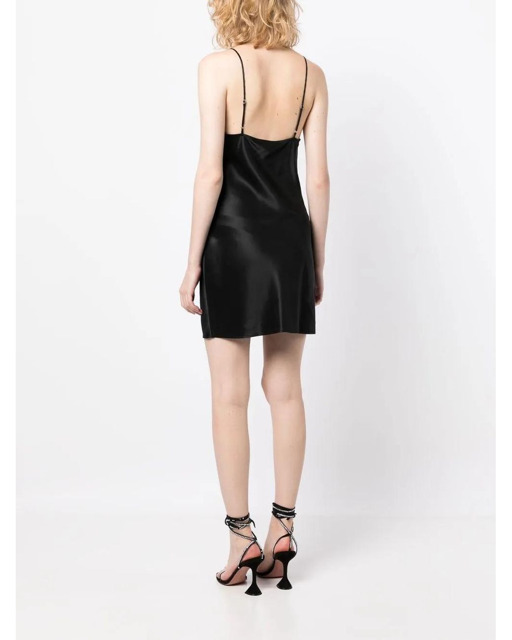 Fleur du Mal Black Cowl-Neck Slip Dress