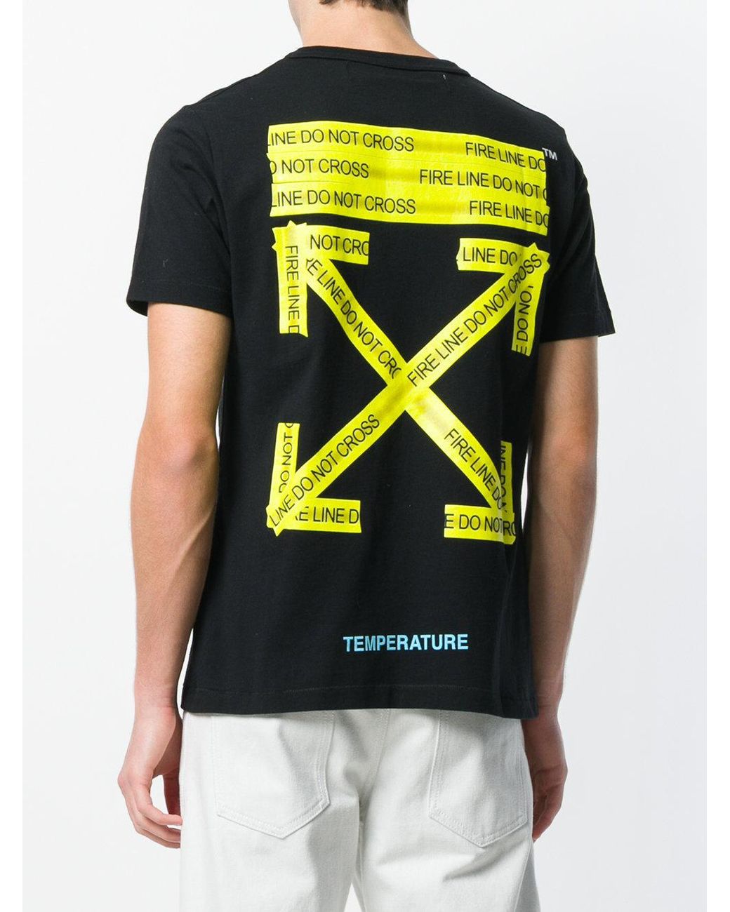 off white shirt black yellow