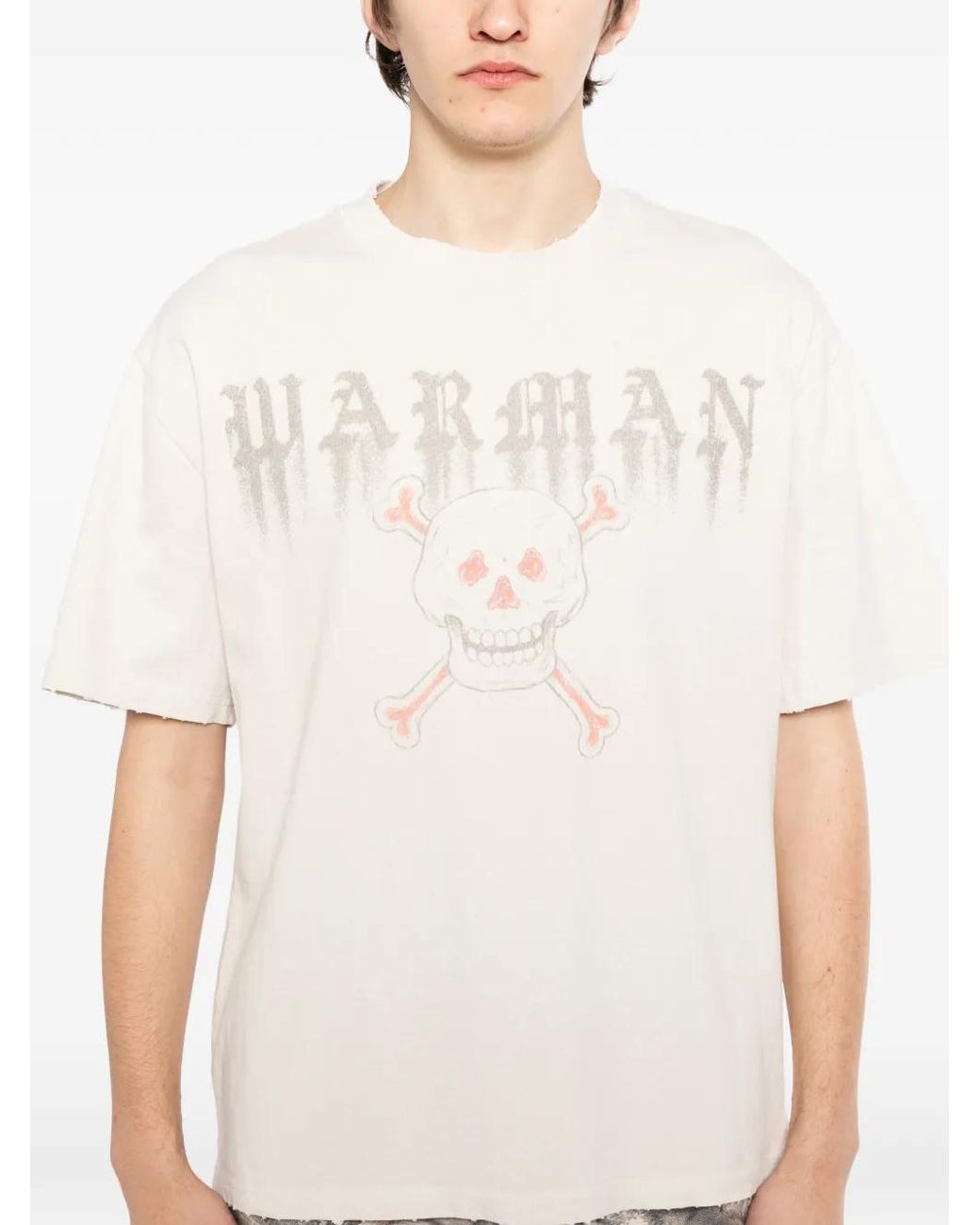 WARMAN White Skull-Print T-Shirt for men