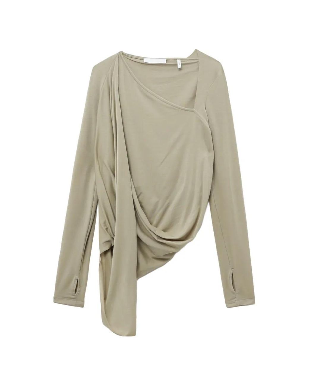 Helmut Lang White Haut Drapé À Design Asymétrique