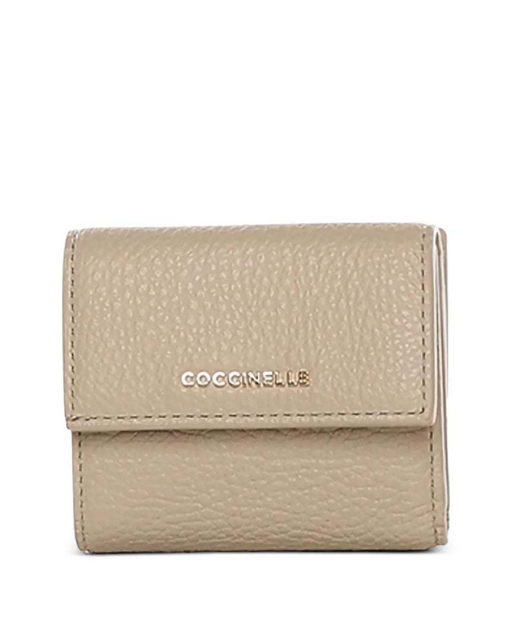 Coccinelle Natural Small Textured-Leather Wallet