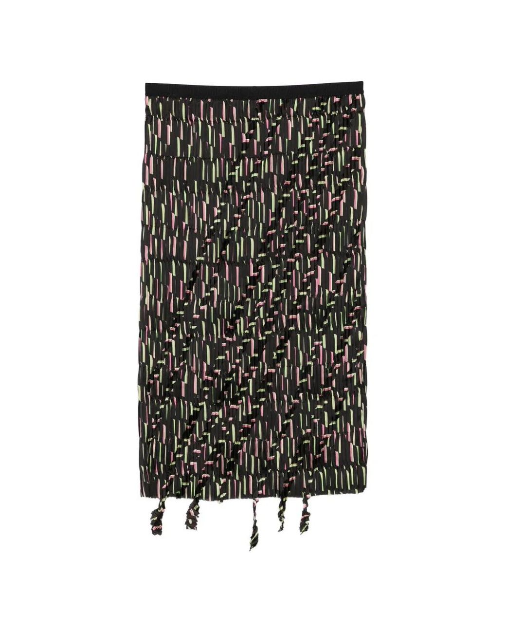 JNBY Black Geometric-Print Midi Skirt
