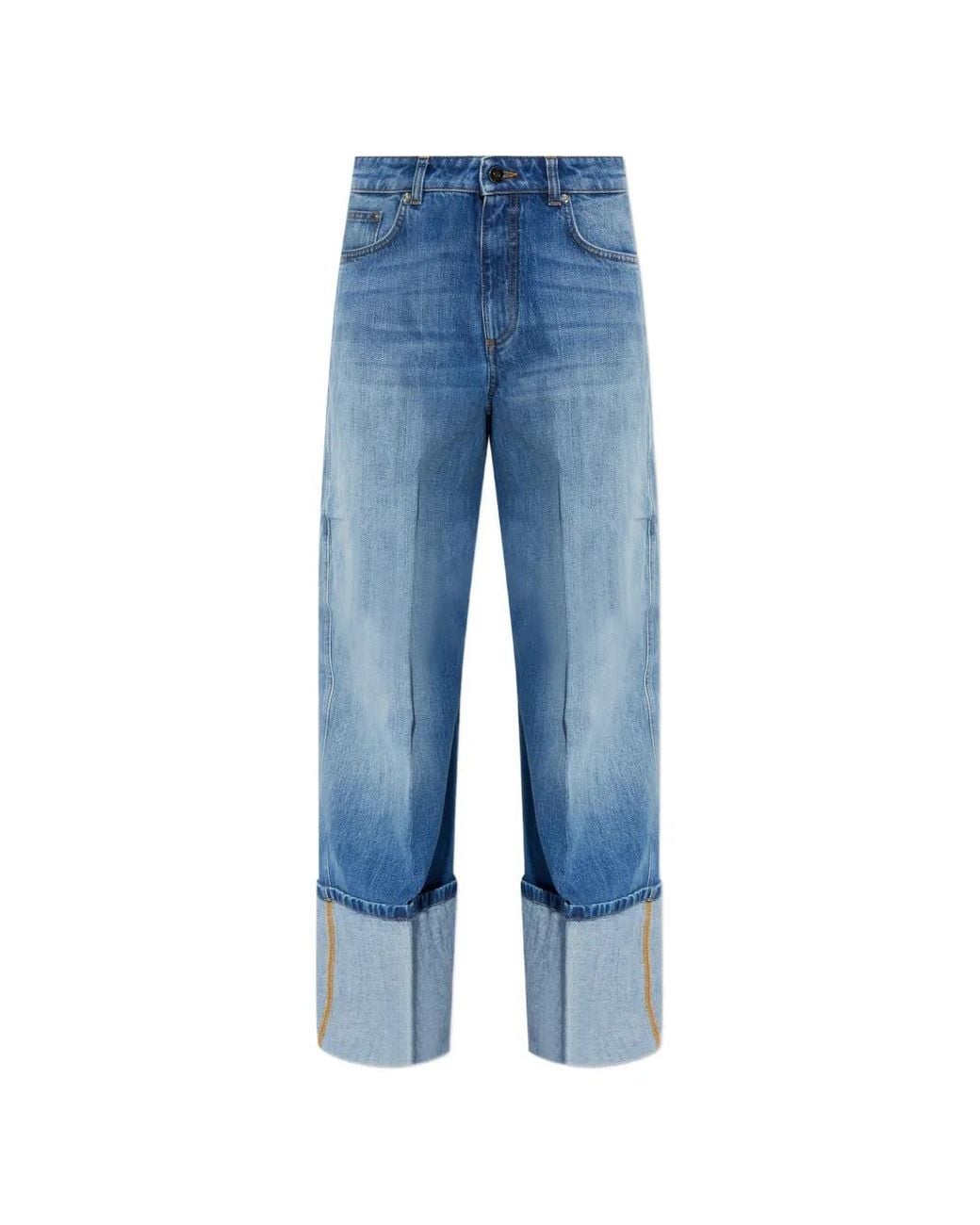 Vaqueros Medianos Con Dobladillo Vuelto Givenchy de color Blue