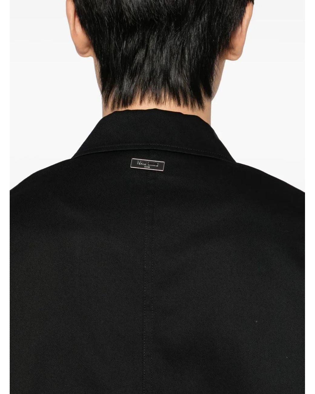 TEAM WANG design Black Twill Cotton Polo