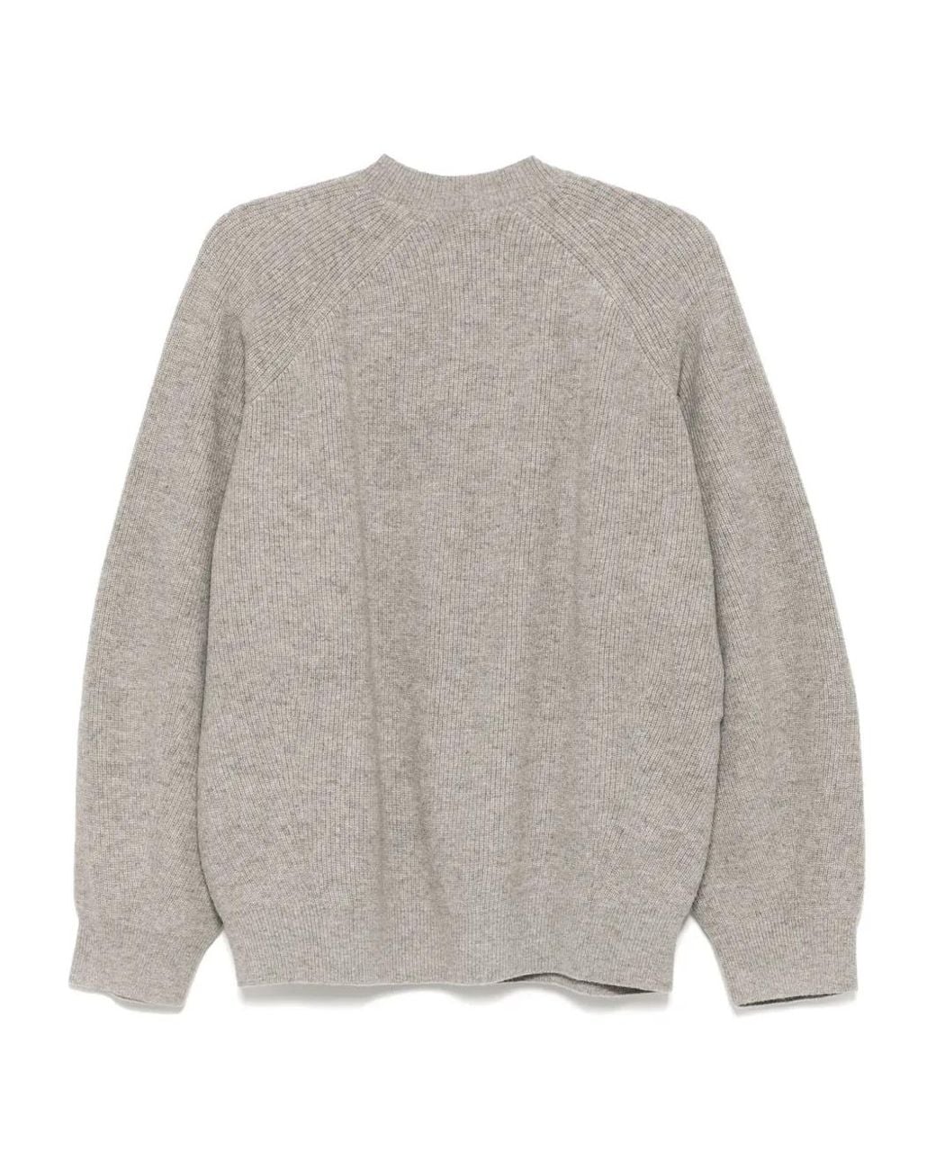 JNBY Gray Rounded-Collar Cardigan