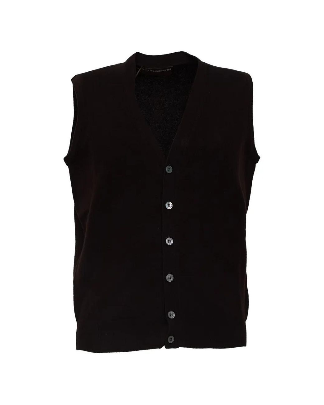 FILIPPO DE LAURENTIIS Black Button-Up V-Neck Cardigan for men