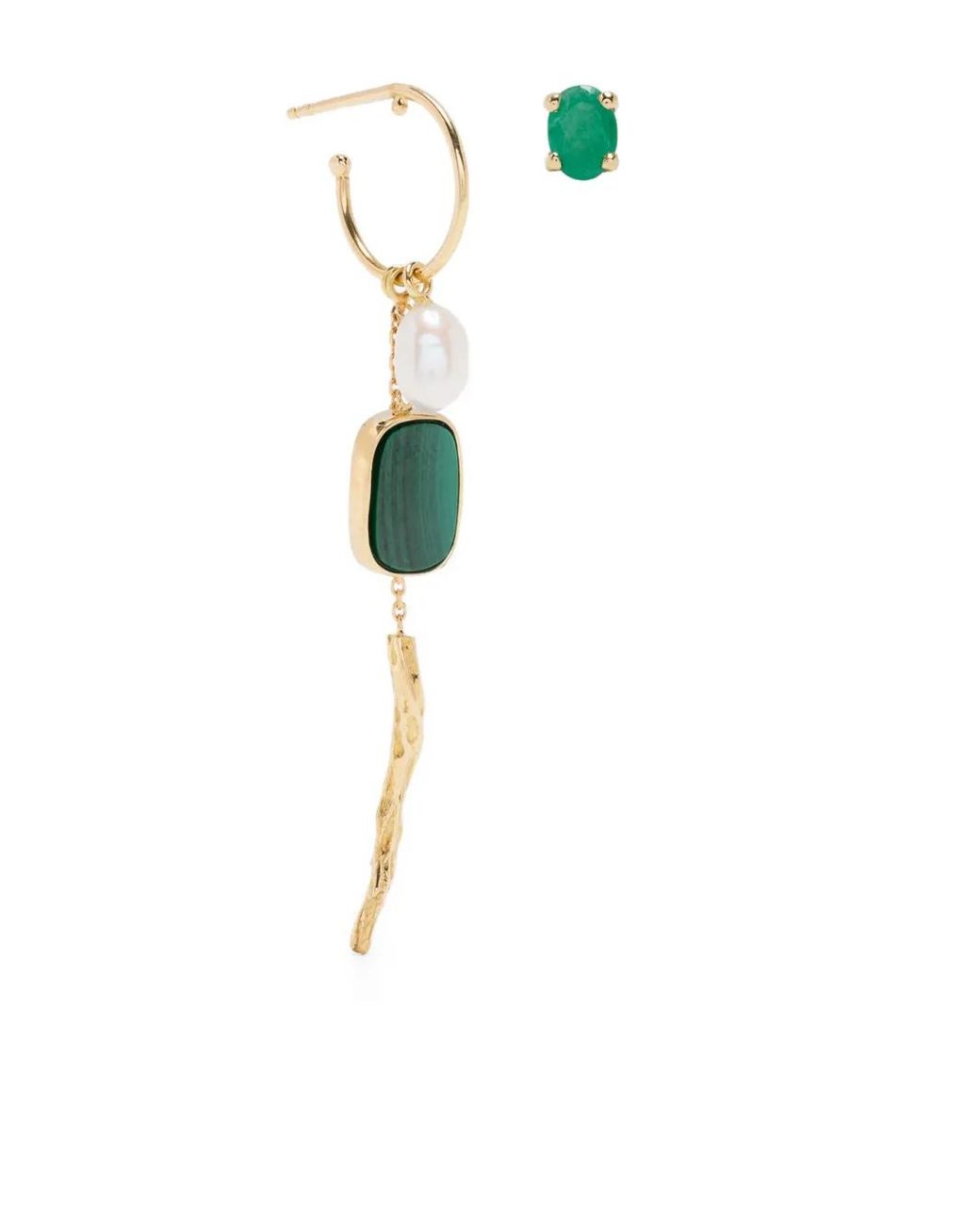 Wouters & Hendrix White 18K Asymmetric Multi-Stone Earrings