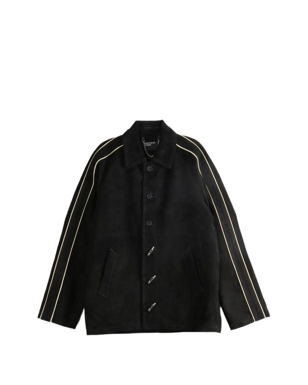 Enfants Riches Deprimes Black Académie Side-Stripe Suede Jacket for men